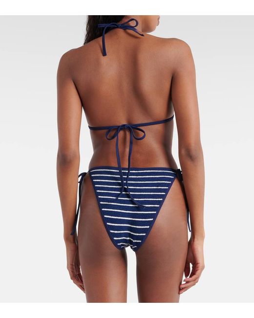 Hunza G Blue Gina Striped Bikini