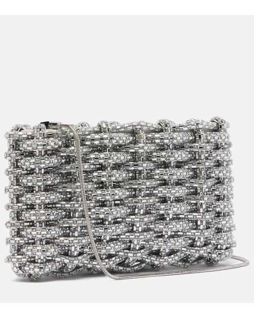 Jonathan Simkhai Metallic Morgan Embellished Clutch