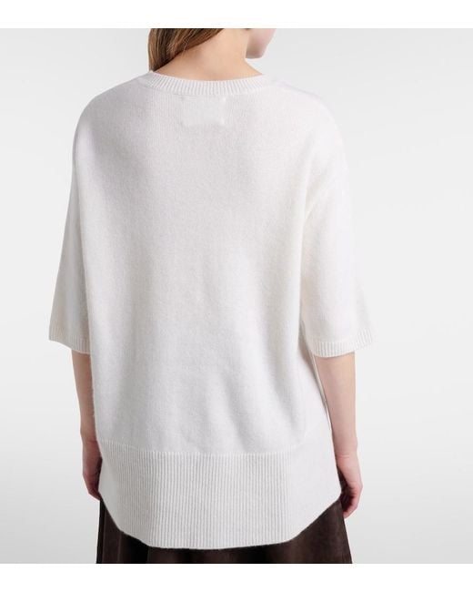 Lisa Yang White Camille Cashmere Top