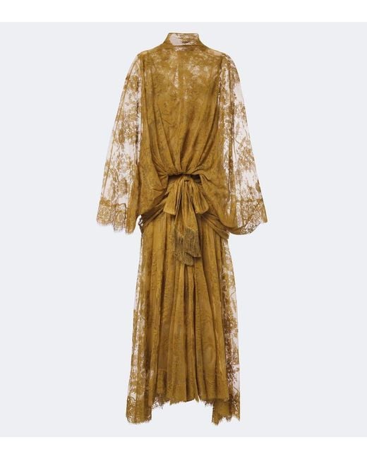 Zimmermann Metallic Ascent Draped Lace Gown