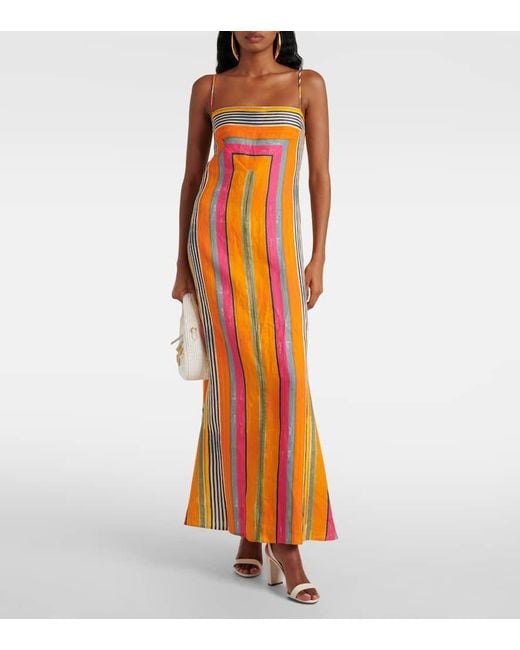 staud orange maxi dress Armoire
