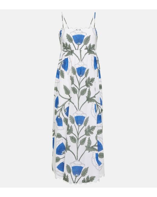 Juliet Dunn Blue Midikleid Aus Baumwolle