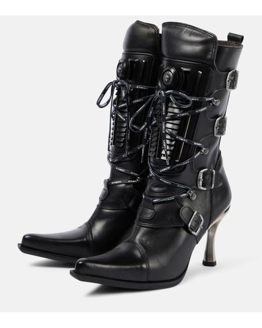 Vetements Black Protector Leather Knee-high Boots