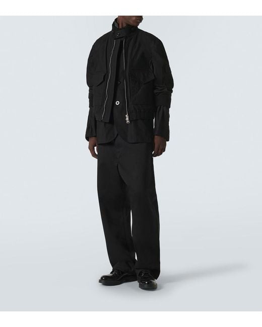 Sacai Black Cotton-Blend Ripstop Jacket for men