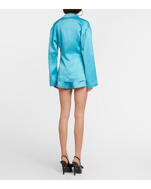 Blumarine Blue Satin Top
