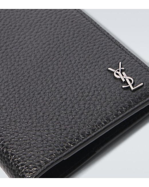 Saint Laurent Black Leather Passport Holder for men
