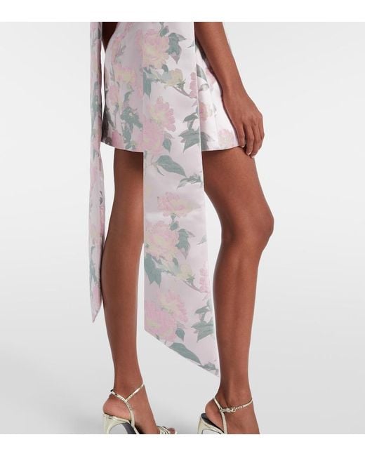 Markarian Pink Gita Floral Brocade Minidress