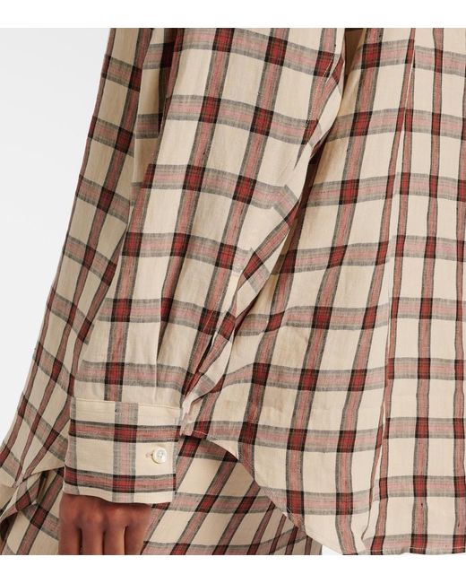 Rohe Pink Checked Linen Shirt
