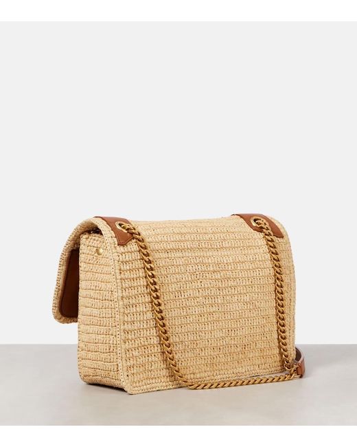 Saint Laurent Natural Niki Medium Raffia Shoulder Bag