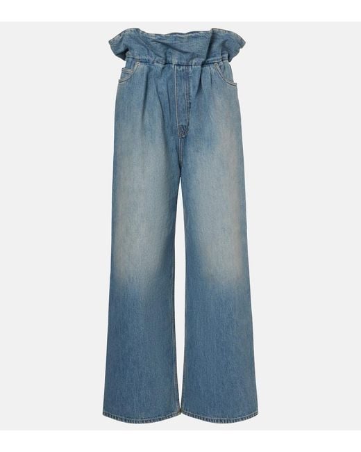 Jeans Anchos Flamenco De Tiro Alto Loewe de color Blue