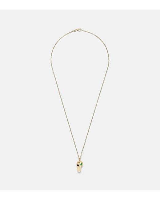 Anita Ko White 18Kt Pendant Necklace With Emeralds