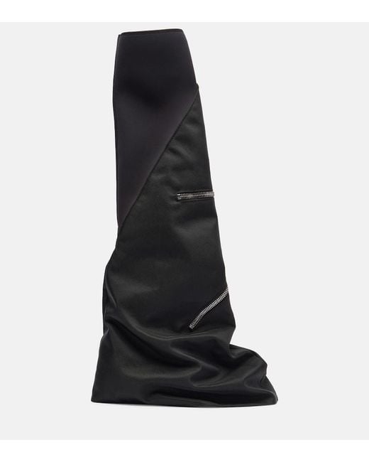 Rick Owens Black Zipper-Detail Over-The-Knee Boots