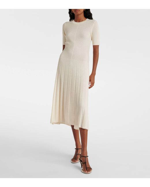 Joseph Natural Knitted Wool Midi Dress