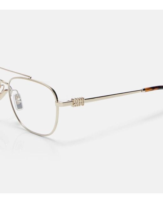 Miu Miu Metallic Aviator Glasses