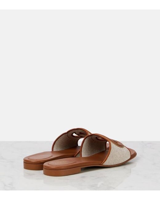 Gucci Brown Interlocking G Canvas & Leather Sandal