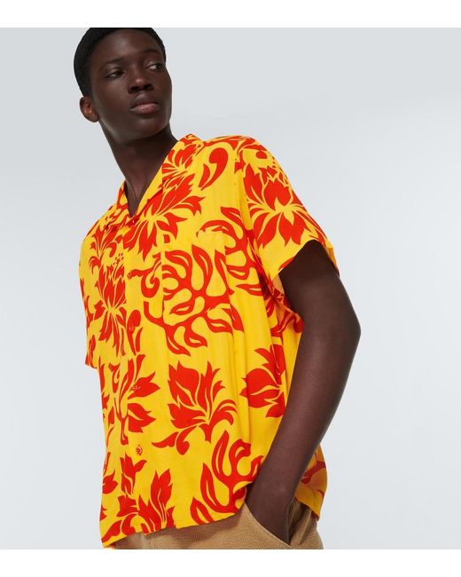 ERL Orange Printed Shirt for men