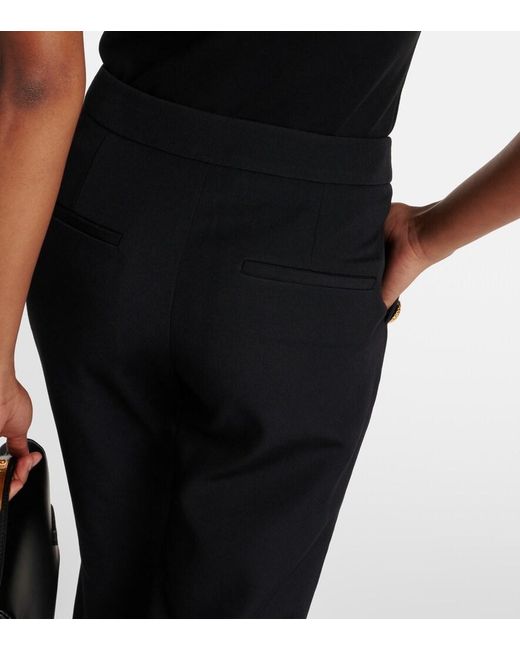 Balmain Black Virgin Wool Flared Pants