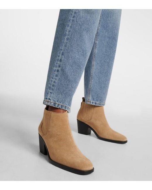 Tod's Natural Suede Ankle Boots