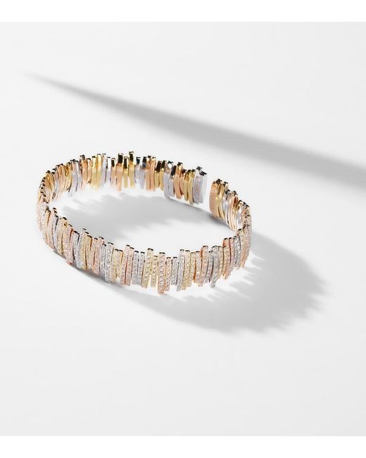 Suzanne Kalan White Classic Milli 18Kt, Rose, And Bangle With Diamonds