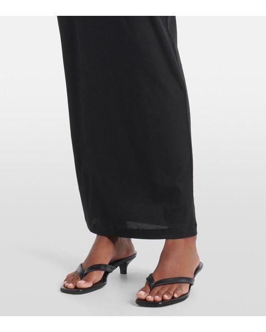 Wardrobe NYC Black Racer Cotton-Blend Maxi Dress