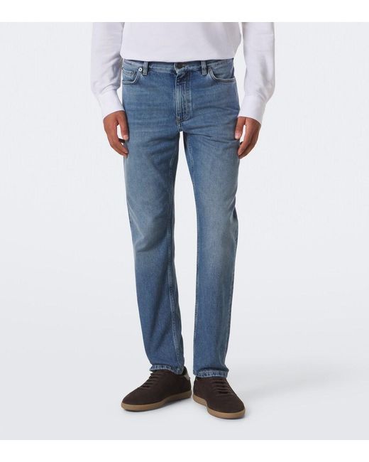 Zegna Blue Mid-Rise Slim Jeans for men