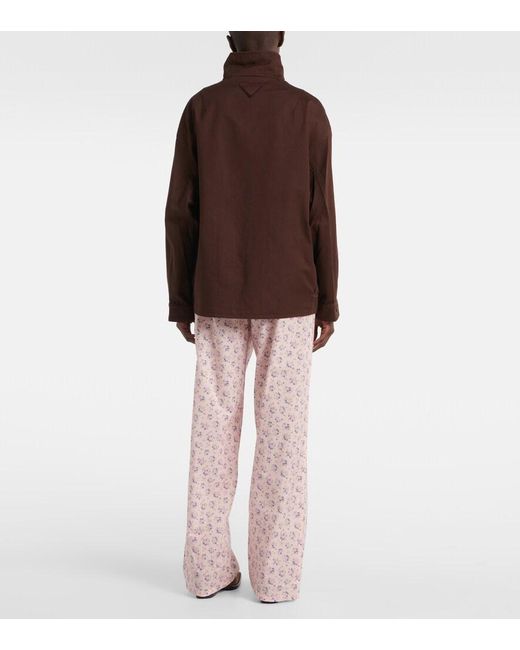 Prada Brown Oversized Cotton Field Jacket