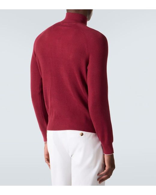 Brunello Cucinelli Pullover Aus Rippstrick in Red für Herren
