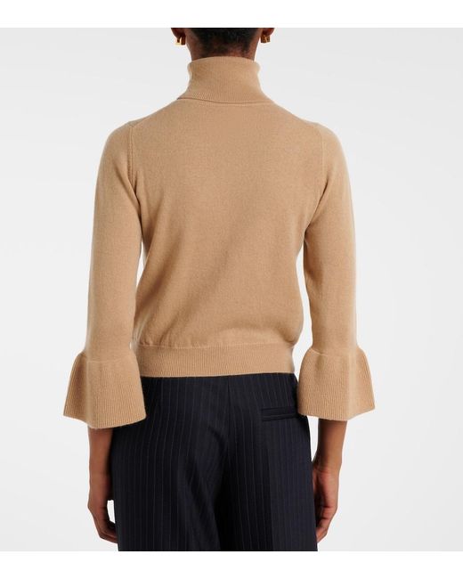 Jardin Des Orangers Natural Turtleneck Wool And Cashmere Sweater