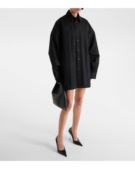 Wardrobe NYC Black Oversized Cotton-Blend Drill Shirt