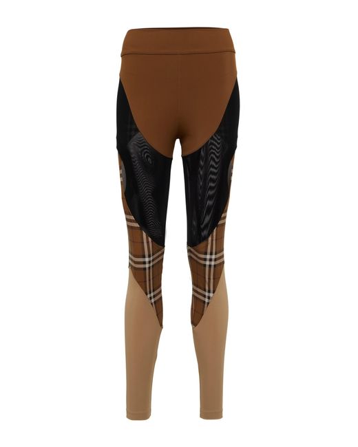 Burberry Vintage Check Highrise Cutout leggings in Brown Lyst