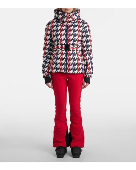 Perfect Moment White Candice Houndstooth Down Ski Jacket