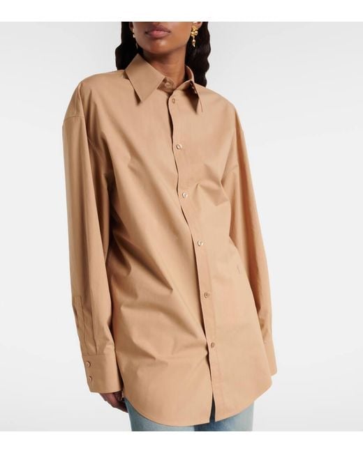 Saint Laurent Brown Cotton Poplin Shirt