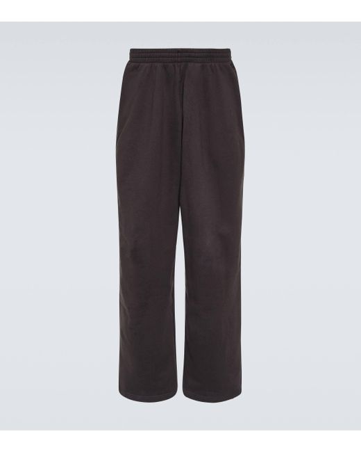 Balenciaga Gray Baggy Cotton Fleece Sweatpants for men
