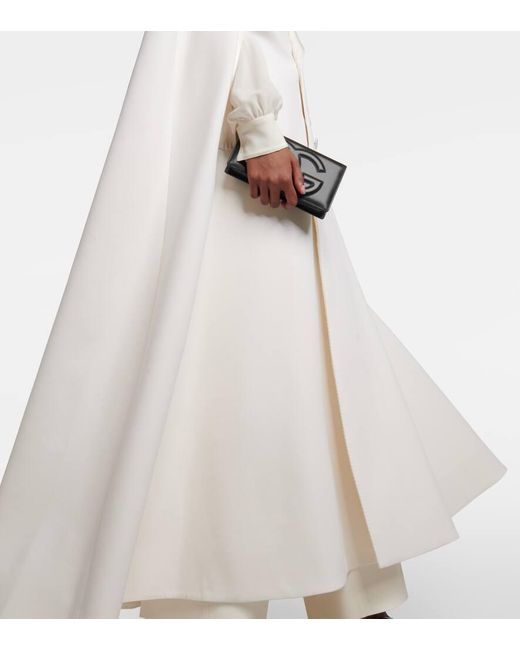 Mantella doppiopetto in misto lana di Dolce & Gabbana in White