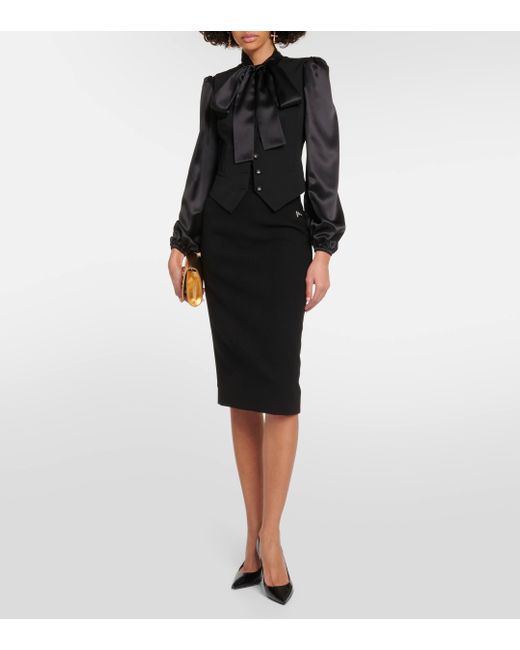 Pull sans manches en laine melangee Dolce & Gabbana en coloris Black