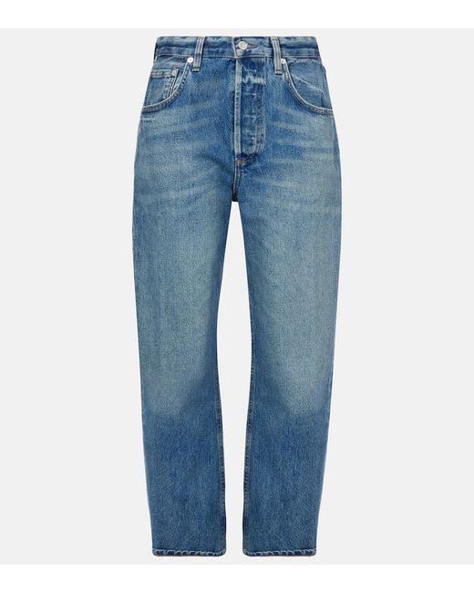 Citizens of Humanity Blue Dahlia Mid-Rise Straight Jeans