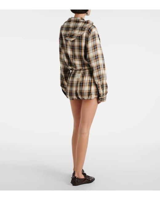 Shorts A Quadri di Acne in Metallic