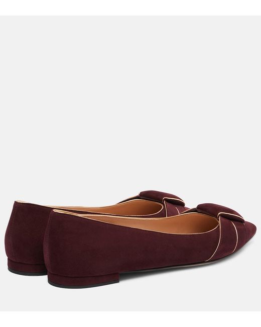 Gianvito Rossi Red Suede Ballet Flats