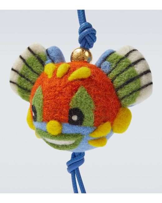 Loewe White X Louis Wain Knight Cat Wool Bag Charm for men