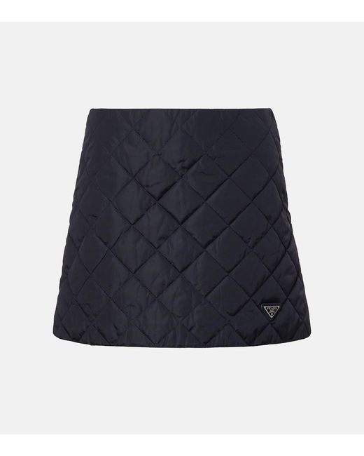 Prada Blue Re-Nylon Quilted Miniskirt