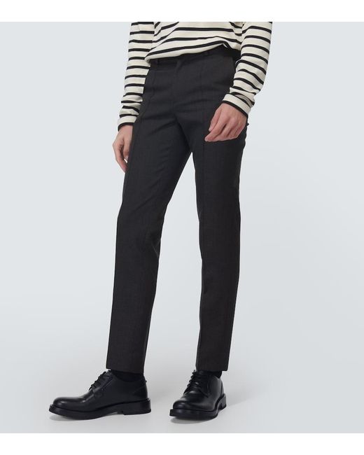 Undercover Blue Low-Rise Wool Slim Pants for men