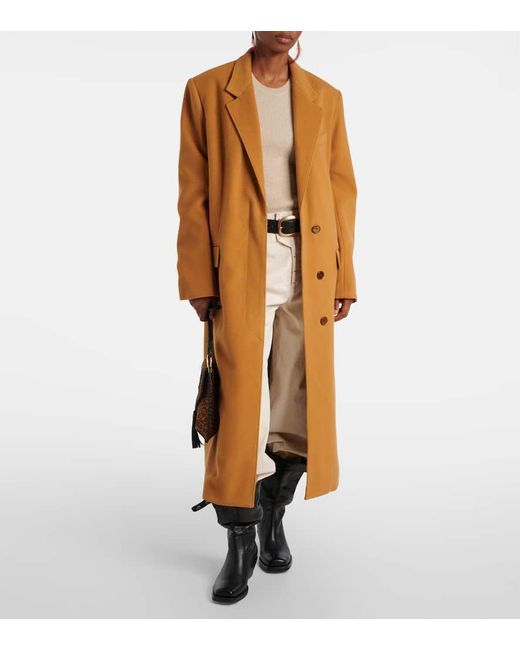 Isabel Marant Brown Mantel Ellenita Aus Einem Wollgemisch