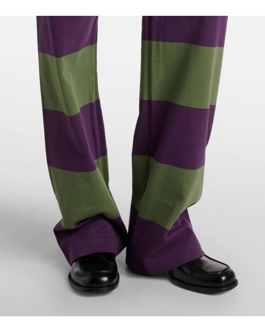 Dries Van Noten Multicolor Striped Cotton Straight Pants