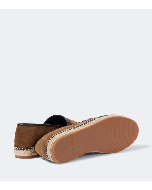 Manolo Blahnik Brown Nerano Leather-Trimmed Suede Espadrilles for men