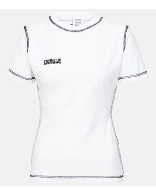 T-shirt in jersey di misto cotone di Vetements in White