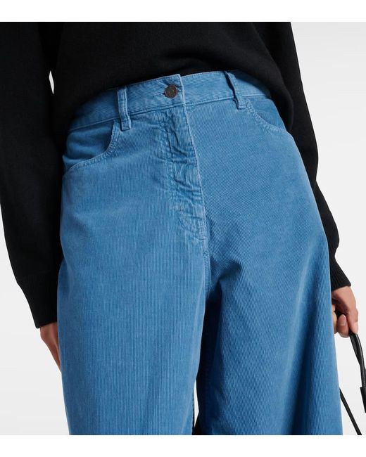 Pantalones anchos Chan de pana de algodon The Row de color Blue