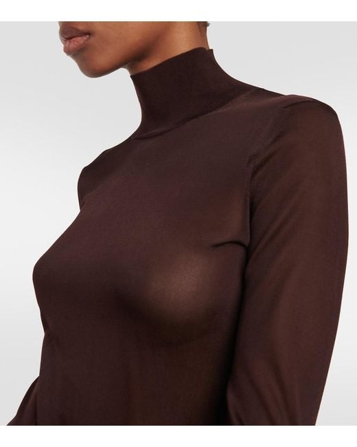 Alaïa Black High-Neck Knit Maxi Dress