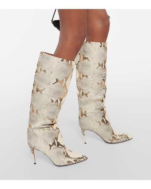 Paris Texas White 85 Leather Knee-high Boots