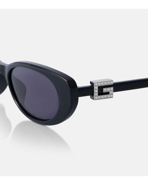 Gucci Blue Cat-Eye-Sonnenbrille Mit Kristallen