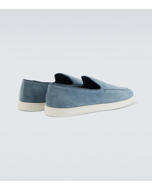 Church's Blue Pebbles Suede Penny Loafers for men